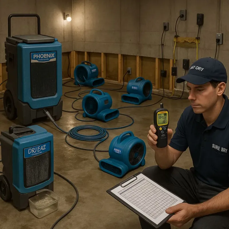Structural Drying and Dehumidification process in Sheffield, OH